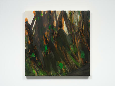 Guto Morgan, Off Track, 2024, Oil on canvas 60,1 x 59,8 cm / EUROSTARZ / TICK TACK
