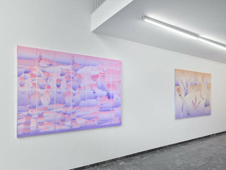 Eddie Peake, FOURTH WALL DEATH RATTLE, 2025, installation view / TICK TACK