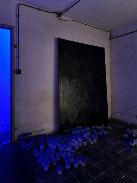 Allen-Golder Carpenter - At night the ocean is still there, 2025 Acrylic and ash on canvas 200 × 150 cm - TICK TACK
