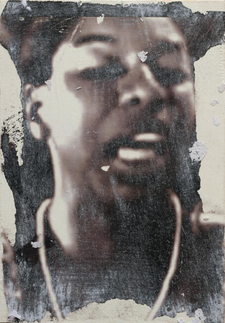 Allen-Golder Carpenter - Nina , 2025 Acrylic gel, ink & paper on wooden panel 29,7 × 21 cm - Courtesy TICK TACK