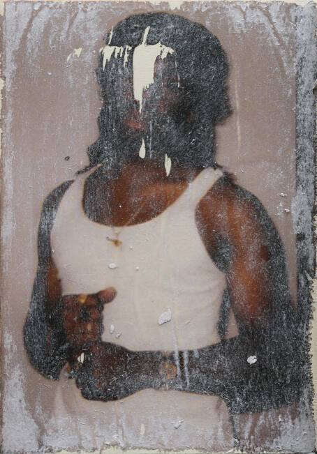 Allen-Golder Carpenter - TWiii, 2025 Acrylic gel, ink & paper on wooden panel 29,7 × 21 cm - Courtesy TICK TACK
