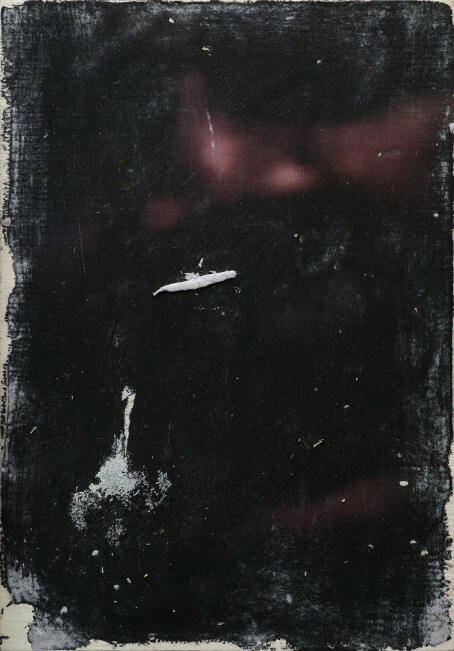 Allen-Golder Carpenter - Blast (if I have to), 2025 Acrylic gel, ink, acrylic paint, paper on wooden panel 29,7 × 21 cm - Courtesy TICK TACK