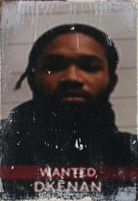 Allen-Golder Carpenter - Wanted man #8, 2025 Acrylic gel, ink & paper on wooden panel 29,7 × 21 cm - Courtesy TICK TACK