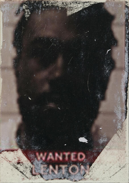 Allen-Golder Carpenter - Wanted man #7, 2025 Acrylic gel, ink & paper on wooden panel 29,7 × 21 cm - Courtesy TICK TACK