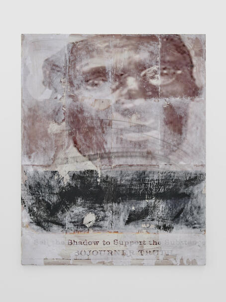 Allen-Golder Carpenter - Sojourner Truth - 2025 - Acrylic gel, ink, acrylic paint, paper & spray paint on wooden panel - 100 × 80 cm, Courtesy TICK TACK