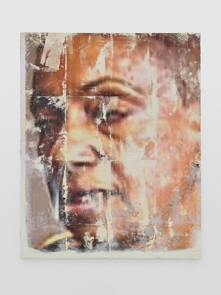 Allen-Golder Carpenter - Untitled (June Jordan) 1 - 2025 - Acrylic gel, ink, acrylic paint, paper & spray paint on wooden panel - 100 × 80 cm, Courtesy TICK TACK