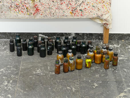 Khaled Jarrar, And some pain will come, 2023, Acrylic on canvas, 223 x 400 cm