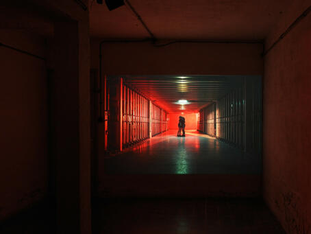 LILY WHITE (Choreography), SCRUM, 2026, Performed by — Mina Verheyen and Charlotte Dos Santos, Music by — Jan Segers, Filmed and edited by — Sammuel Nijhuis, Focus puller — Alexander Siamandi, Photographer — Lies Ooms