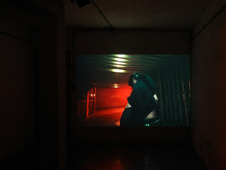 LILY WHITE (Choreography), SCRUM, 2026, Performed by — Mina Verheyen and Charlotte Dos Santos, Music by — Jan Segers, Filmed and edited by — Sammuel Nijhuis, Focus puller — Alexander Siamandi, Photographer — Lies Ooms