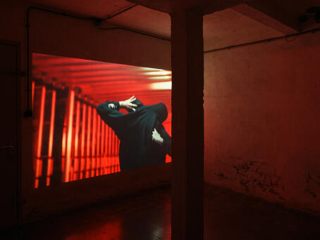 LILY WHITE (Choreography), SCRUM, 2026, Performed by — Mina Verheyen and Charlotte Dos Santos, Music by — Jan Segers, Filmed and edited by — Sammuel Nijhuis, Focus puller — Alexander Siamandi, Photographer — Lies Ooms