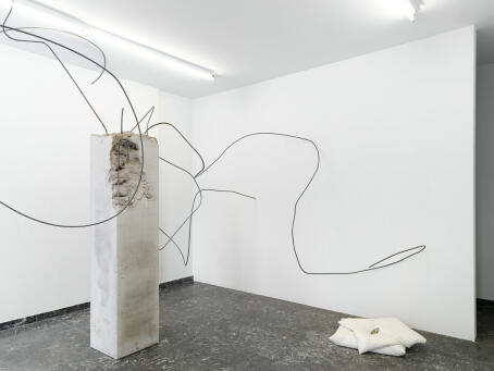 Hannah Perry, Rogue Aggregate, 2026, concrete, rebar dimensions variable (spirals variable), individual plinth sizes