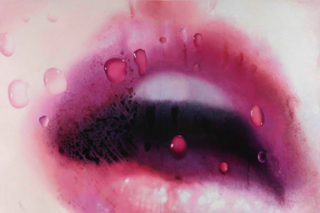 Marilyn Minter, Word of Mouth, 2020-2022, Enamel on Metal, 120 x 180 inches. Courtesy the artist. © Marilyn Minter