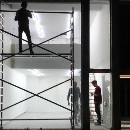 Getting ready for the opening on FRI May 3 with soloshow of @m_lee_studio . #ticktacktime.