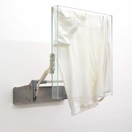 Manuel Burgener (1978, CH). Untitled - 2019 - Metal, glass, shirt - 60 x 48 x 51 cm