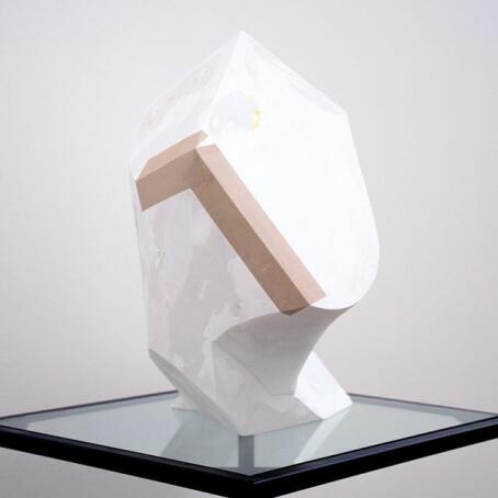 Flurin Bisig, Viva Last Blues 3, 2018, Plaster, tape, steel, glass, spray paint, 100x60x50 cm
