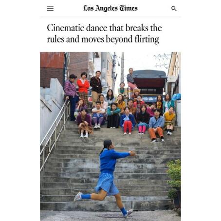 The first work TICK TACK screened since its 8 months of existence, is now featured in the LA Times as finalist of @dancecamerawest Film Festival 2020.
