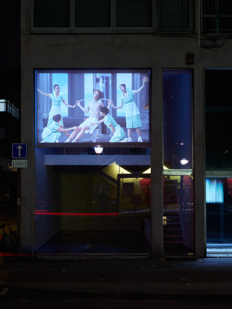 AES+F, Feast of Trimalchio, 2009, Full HD video, sound - Installation view at TICK TACK