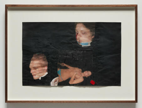 Darja Bajagic - Sophie Lancaster’s Off (Collage) - 2016 - acrylic paint, inkjet prints on paper, magazine pages - 41×55×3.5 cm - Courtesy Carlos Ishikawa, London