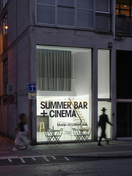 Marie-Jo Lafontaine - SUMMER BAR + CINEMA, outside view / TICK TACK