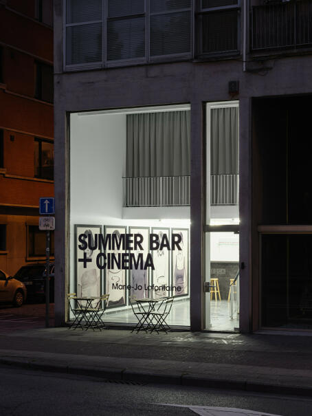 Marie-Jo Lafontaine - SUMMER BAR + CINEMA, outside view / TICK TACK