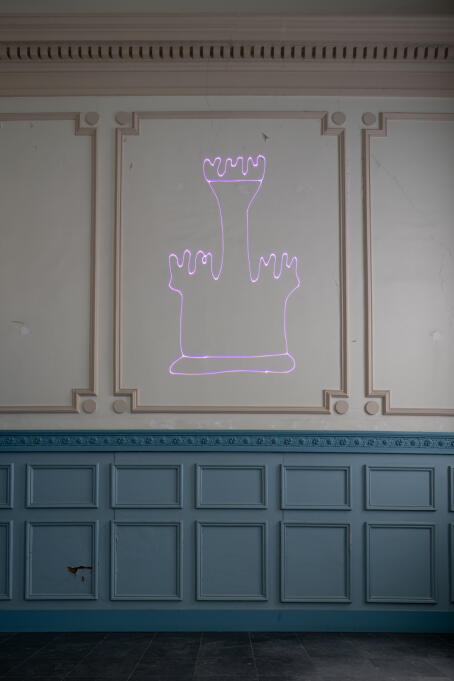Claudia Pagès Rabal, Watermarks: Towers, Castles, Dogs, and Laia, 2025, installation view at Contour Biennale 11, TACK TICK, 5 September–1 November 2026, Mechelen (BE). Courtesy of the artist and Contour Biennale. Photo: Filip Claessens.