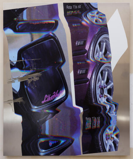 Hannah Perry, Like Hell, 2018, digital print, car body wrap, car paint on aluminum