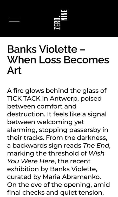 Banks Violette – When Loss Becomes Art