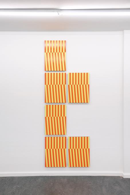 Jonas Maas, Untitled, 2019, Acrylic on mdf, 58 x 41 cm per panel, 244 x 86 cm