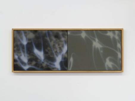 Lucas Dupuy - Equinox, 2022, Gouache on canvas with obeche frame, 30 x 82 cm