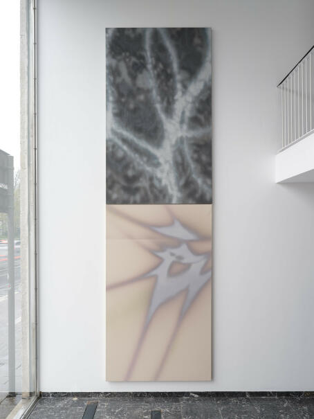Lucas Dupuy - Top to bottom: SStarlight, Eyeless - Both works: 2023, Acrylic on canvas, 200 x 120 cm