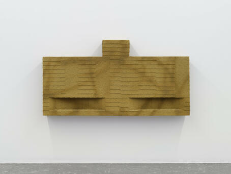 Lucas Dupuy - U, 2022 Wood, Pva, Sand, Gouache, 65 x 140 x 20 cm