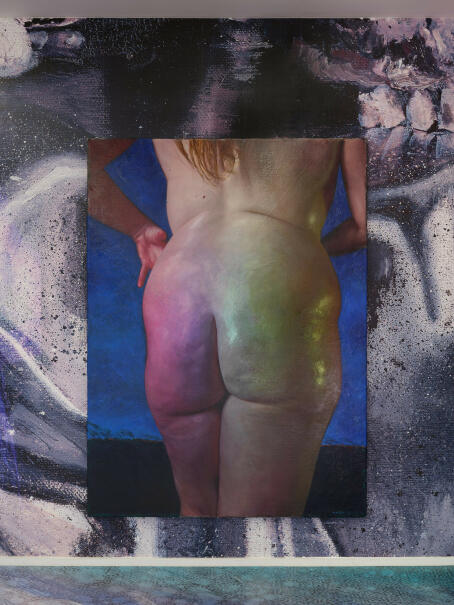 Martin Eder Far Away, - 2023 - Oil on canvas - 190 x 140 cm - KARMAGEDDON Installation view at TICK TACK