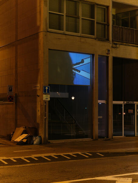 Metahaven, Capture, 2022. single-channel, color and sound, 40 min, Installation view at TICK TACK
