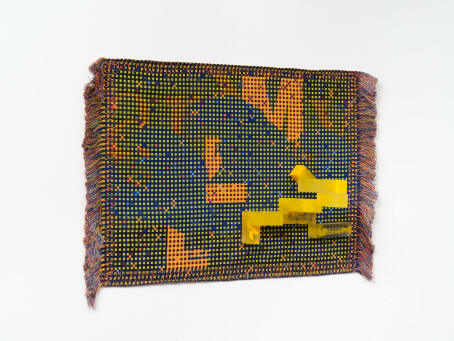 METAHAVEN - Large Language Model IV, 2023, jacquard weaving with epoxy structure, 48 x 78 cm