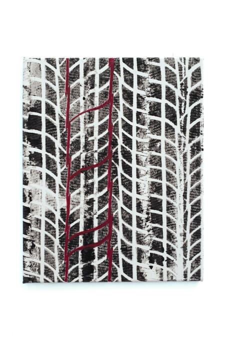 Michael Sailstorfer, DNA 3, 2024, acrylic on canvas 50 × 40 cm / ELEKTROSEX / TICK TACK