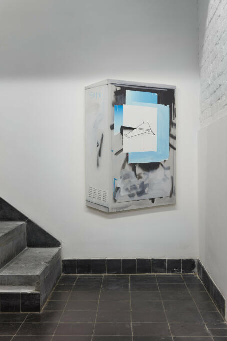 Michael Weißköppel - thought - 2020 - acrylic spray paint on shaped canvas - 100 x 70 cm