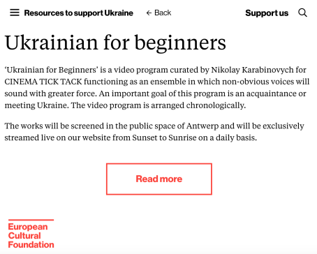 Cultural Foundation - Resources to support Ukraine
