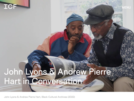 International Curatos Forum Conversation Andrew Pierre Hart and John Lyons