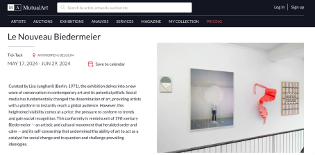 Mutual Art announces Le Nouveau Biedermeier