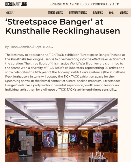 BerlinArtLink review on STREET SPACE BANGER by Fionn Adamian