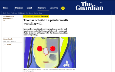 The Guardian: 'Thomas Scheibitz: a painter worth wrestling with'