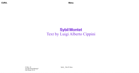 Luigi Alberto Cippini about Sybil Montet for CURA