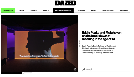 Eddie Peake and Metahaven on the breakdown of meaning in the age of AI