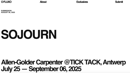 OFluxo announcing Sojourn by Allen Golder Carpenter