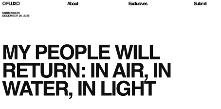 O FLUXO covering exhb My People Will Return: In Air, In Water, In Light