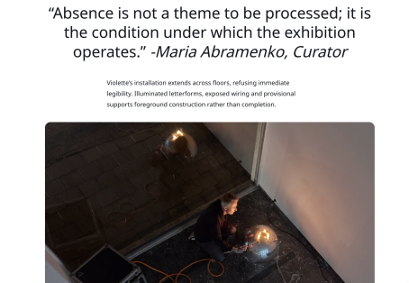 "Absence as a Structural Condition" - Catapult about WISH YOU WERE HERE