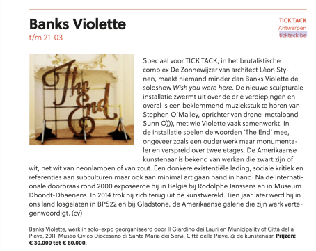 COLLECT Magazine announcing WISH YOU WERE HERE