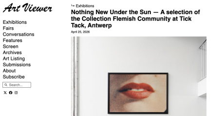 Art Viewer covering Nothing New Under the Sun at TICK TACK