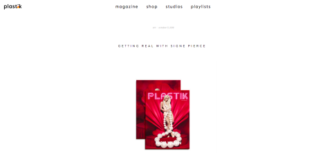 Plastik Magazine: interview with Signe Pierce