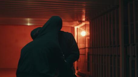 SCRUM, performance in depot by Lily White, dancers Mina Verheyen and Charlotte Dos Santos, Nothing New Under the Sun, TICK TACK, 2026. Photographer: Sammuel Nijhuis.